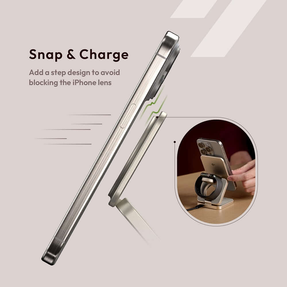 แท่นชาร์จไร้สาย ADAM elements Mag 3 Pro Qi2 3-in-1 Foldable Travel Charging Station สีเทาเข้ม